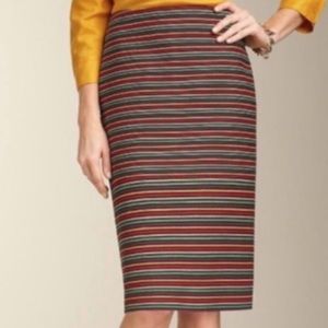 Talbots Striped Pencil Skirt